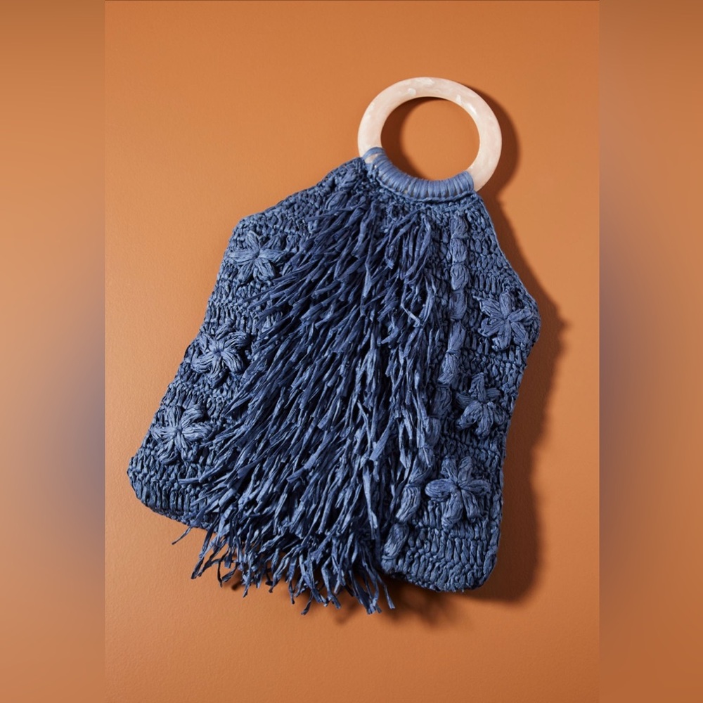 Anthropologie Rosalita Woven Raffia Tote Bag